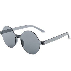 Gafas de Sol Redondas Ligeras y Duraderas, Protección sin Marco, Color Caramelo, Gafas de Sol de PC a la Moda - Product Image 1