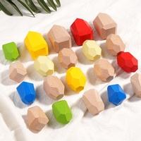 Blocs de construction en bois colorés pour enfants de 2 à 4 ans et de 5 à 7 ans, jouets de construction de pierres simulées pour garçons et filles