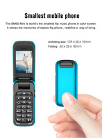 L8STAR BM60 Téléphone à clapet compact 1,14 pouces avec carte SIM unique, caméra, Bluetooth, changeur de voix magique, clavier QWERTY, espagnol