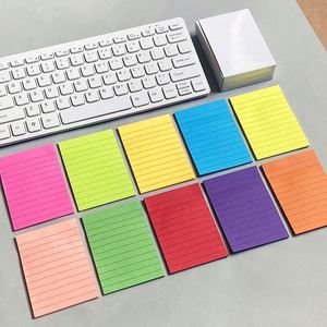 10pcs Multicolor Lined Sticky Notes Boxed Set Self-Adhesive <b>Memo</b> <b>Pad</b> Office Study Stationery Taking Notes Setting - Product Image 5