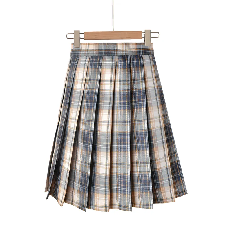 Plaid Summer Women Skirt 2022 High Waist Stitching Student Pleated Skirts Women Cute Sweet Girls Dance Mini Skirt