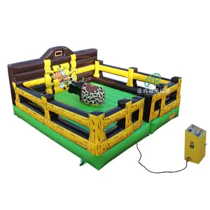 Low Moq Mattress With Chile Flag Bullfighting Machine Inflatable Mechanical Bull Rodeo for adult