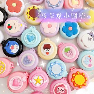 Bán Buôn Nhiều Màu Mini Gấp Du Lịch Pop-up Túi Khí Tóc Bàn Chải Phim Hoạt Hình Dễ Thương Vòng Túi Lược Với Gương - Product Image 1