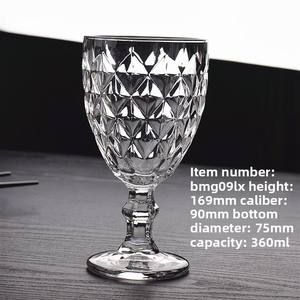 Verres à boisson haute de style français Hxglass, verres à jus en verre gaufré, verres à <span class=keywords><strong>vin</strong></span> de <span class=keywords><strong>raisin</strong></span>, verres de bar et de restaurant en forme de diamant - Product Image 6