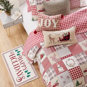 Bộ đồ giường chắp vá theo chủ đề Giáng sinh, vỏ chăn ấm cúng và phong cách với vỏ gối phù hợp để trang trí phòng ngủ lễ hội - Product Image 4