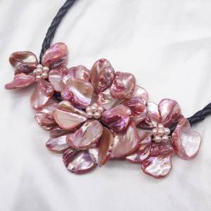 Argent sterling or vermeil mère de rétro sculpté à la main venu pendentif naturel couleur pure coquille <span class=keywords><strong>collier</strong></span> de perles coquille perle - Product Image 3