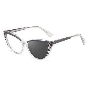 Nueva montura óptica fotocromática Cat Eye para mujer, montura completa con lentes de PC, protección UV400, monturas de gafas a la moda. - Product Image 2