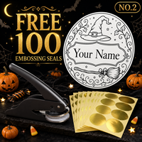 Sceau à embosser métallique personnalisé Halloween, motifs citrouille, fantôme, chauve-souris, nom, sceau 3D pour invitations de fête, sacs de bonbons, cadeaux, bureau