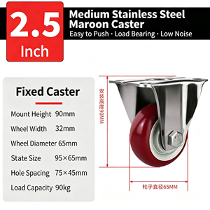 rigid caster fixed mount non swivel straight line movement excellent for four wheel cart configuration - Product Image 5