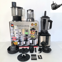 Mixeur Commercial Multifonction 8-en-1 9500W Électrique en Acier Inoxydable Robuste à Vitesse Variable pour Smoothies et Utilisation comme Mixeur Plongeant