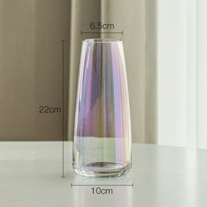Vaso in Vetro Trasparente Nordic Aurora <span class=keywords><strong>Magic</strong></span> Color Advanced Sense a Sette Colori per Composizioni Floreali da Tavolo Semplice - Product Image 3