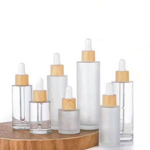 Phẳng Vai Tinh Dầu Dropper ChaI 20 30 40 50 60 80 100 120 Ml Rõ Ràng Frosted Glass Bottle Với Dropper Gỗ Nhìn Cape - Product Image 1