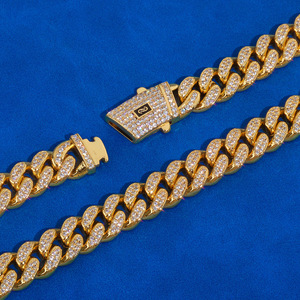 Cadena cubana de eslabones gruesos y modernos con moissanita helada, chapada en oro de 18 quilates, plata 925, estilo hip hop, collar Miami personalizado, VVS1, probador GRA - Product Image 2