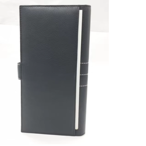 Portefeuille de voyage en cuir noir de luxe, porte-passeport, organiseur de cartes pour femmes, étui d'identité haut de gamme, pochette d'affaires personnalisée, cadeau - Product Image 1