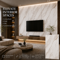 Panneau mural en PVC brillant effet marbre Calacatta Vein UV blanc ivoire MORLENX pour projet de villa de luxe