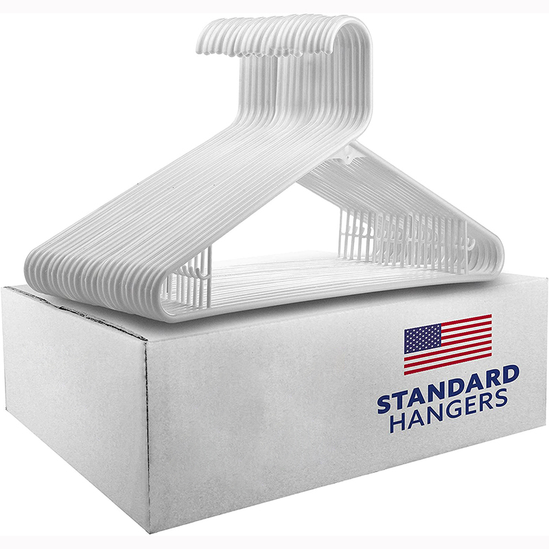 Factory Straight Supply White Plastic Hangers