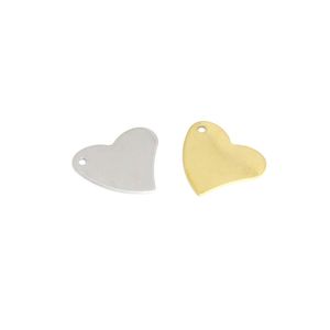 Pendentif en forme de cœur en acier inoxydable plaqué or 18 carats, finition lisse, accessoires de bijouterie DIY, forme d'amour pour la création de colliers - Product Image 5