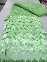 Tissu en dentelle brodé au laser 3D floral fait main de luxe pour robe de soirée Cheongsam DIY et costume de scène