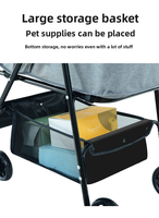 Poussette pliable légère en tissu Oxford pour animaux de compagnie, chariot détachable pour chien avec panier de rangement – Vente en gros