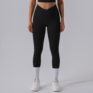 RUIQUWIN Pantalon de fitness doux et respirant taille haute pour femmes Pantalon de survêtement d'entraînement à séchage rapide pour la course à pied Leggings de yoga Taille élastique - Product Image 2