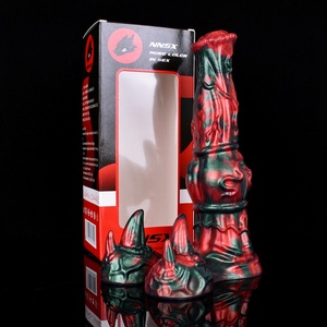 Dildo anal grande con nudos de fantasía, colorido, con forma de animal, de caballo, plug anal con ventosa, dildo alienígena para hombres y mujeres - Product Image 5