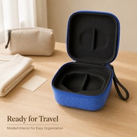 Étui de transport rigide recouvert de tissu avec intérieur moulé, sangle de poignet et fermeture éclair pour équipement portable