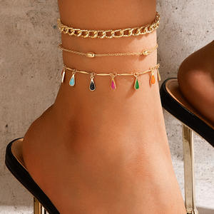 HOVANCI सरल फैशन के सामान बकसुआ श्रृंखला पायल डिजाइन शानदार रंगीन हीरे के गहने पायल महिलाओं के लिए - Product Image 1