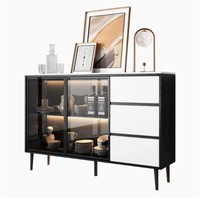 Buffet en verre de luxe, mobilier de maison multifonctionnel pour salon et cuisine, design de luxe léger
