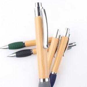 Wholesale Promotional Custom Logo Bamboo Ballpoint <b>Pen</b> With Color Rubber Metal Clip Printing Laser Advertising for Stationery - Product Image 4