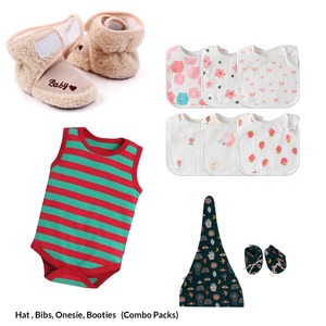 Body de media manga a rayas y estampado de algodón para recién nacido - Product Image 4