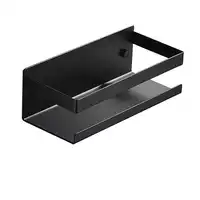 Adhesive Shower Caddy Shower Shelves Stainless Steel Self in Black