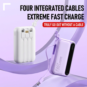 Batterie externe ultra-compacte 4-en-1 avec cordon intégré, charge rapide, idéale pour les voyages et comme cadeau - Product Image 2