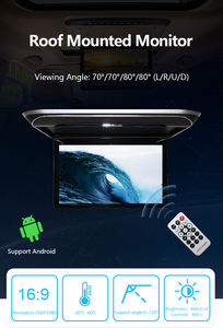 โรงงาน ODM OEM ขายส่งจอภาพติดหลังคาขนาด 17 นิ้ว แบบพับเก็บได้ด้วยมือ จอ LCD ทีวีติดเพดานแบบพับได้ จอแสดงผลอัจฉริยะ HD สำหรับรถยนต์มินิแวนและรถบ้าน - Product Image 2