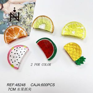 Fermacapelli a forma di artiglio di frutta da 7 cm, colorati, per donne e ragazze - Product Image 1