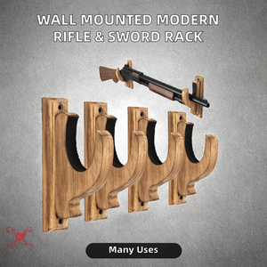 ชั้นวางติดผนังแบบชั้นเดียวสำหรับเก็บปืนไม้ ดาบ ธนู และพวงกุญแจ สำหรับตกแต่งบ้านสไตล์โมเดิร์น หรือสำหรับแขวนของเล่นตกแต่ง - Product Image 2