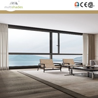 Fenêtre coulissante en aluminium à double vitrage trempé, insonorisée, résistante aux ouragans, à cadre fin, avec moustiquaire, conforme aux normes NFRC sur l'efficacité énergétique