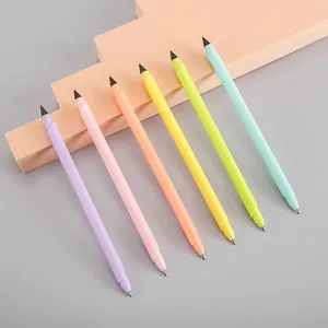 12 Kleuren Inktloze Pen Eenvoudige Gift Vervangbare Dubbele Type Penpunt Potlood Macron Kleur Gift Pen Forever Pen