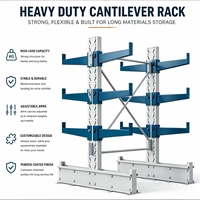 Étagère cantilever robuste réglable pour le stockage de matériaux longs, tels que le bois, les tuyaux, les barres d'acier et les tubes