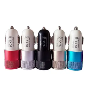 2.1A 1A Aluminum 2 USB Ports Universal Double Dual micro USB Car Charger adapter For iPhone 7 6 6s plus ipad Samsung