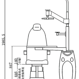 Unité de table combinée et fauteuil ophtalmique de haute qualité pour la réfraction TR510A - Product Image 4