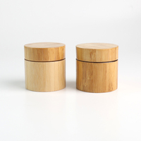 Bouteille en verre cosmétique en bambou 60/90 ml, pot en verre pour crème visage, avec couvercle en bois, résistant aux enfants, impression de logo, gravure, conteneur