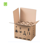 Boîte à vin en carton personnalisée avec logo, 6, 12, 24, 26, 48 emballages, poignée portable, emballage en papier ondulé, boîte à bière pour 12 canettes