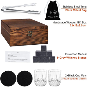 Juego de <span class=keywords><strong>regalo</strong></span> de whisky con caja de madera <span class=keywords><strong>para</strong></span> hombre, Set de 2 y 8 unidades de Whiskey enfriador de granito con caja de madera <span class=keywords><strong>para</strong></span> <span class=keywords><strong>regalo</strong></span> de <span class=keywords><strong>cumpleaños</strong></span> - Product Image 5