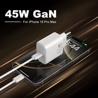 Nuevo Cargador USB C de 45W, Carga Súper Rápida, Adaptador de Cargador para Teléfono Móvil Tipo C, Mini Cargador PD GaN de 45W para Samsung, iPhone, Macbook