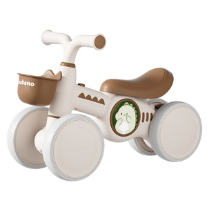 Four Wheel Balance Bike For Toddlers 12 Inch <b>Plastic</b> <b>Frame</b> With Musical Light Green Color - Product Image 3