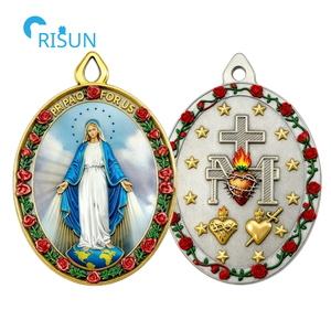 LLavero de collar milagroso de la Virgen María religiosa católica, <span class=keywords><strong>medalla</strong></span> de medallón, <span class=keywords><strong>Medalla</strong></span> Milagrosa personalizada - Product Image 5