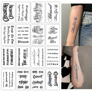 <span class=keywords><strong>Tatouage</strong></span> <span class=keywords><strong>temporaire</strong></span> de lettrage gothique artistique <span class=keywords><strong>tatouage</strong></span> semi-permanent imperméable dure 2 semaines <span class=keywords><strong>tatouage</strong></span> à base de plantes réaliste pour le corps du bras - Product Image 1