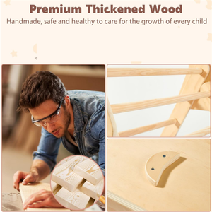 ชุดปีนป่ายในร่มแบบพับได้ 4 in 1 สไตล์มอนเตสซอรี่ ขายดี ทำจากไม้ พร้อมชิงช้า สไลเดอร์ บันได ผนังปีนป่าย รูปทรงเรขาคณิต สำหรับเด็กอายุ 2-3 ปี - Product Image 4