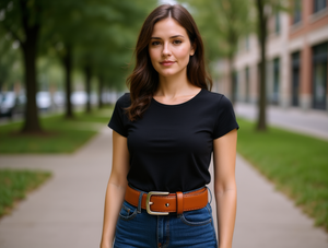 Cintura da Donna con Fibbia a Perno 3,5cm, 110cm, Stile Casual, Accessorio in Pelle - Product Image 2