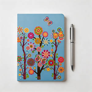 Bloc de Notas con Cubierta de PP Impresa con Diseño Floral Colorido y Patrón de Mariposas - Product Image 2